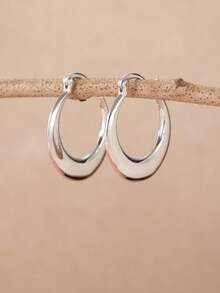 Simple & Fashionable Silver Earrings, Elegant Accessories Suitable For Men And Women, Perfect For Daily Gatherings And Holiday Gifts - Silver - View 2