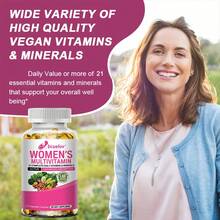 Bcuelov Women's Multivitamin Supplement - Contains 21 Vitamins And Minerals, Supports Immune System, Skin, Nails, And Hair - 120 Capsules - 1 Bottle - 查看 5