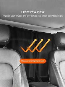 1 Set Car Window Curtain, Automotive Partition Curtain, Car Interior Sunshade, Rear Compartment Blackout Curtain - A - View 8