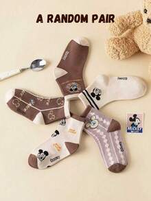 Disney 5/1 Pair Authentic Children's Socks, Maillard Color Series , New Year Gift Socks, Cartoon Animation Socks For Girls And Boys, Creative & Interesting Socks, Children's House Socks, Spring & Autumn - Multicolor - View 14