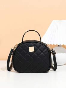 1个女童时尚斜挎包，菱形刺绣钱包，手机袋，零钱包 - 黑色 - 查看 7