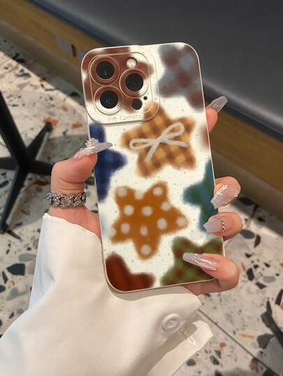 时尚个性复古星形图案手机壳，奢华防震，可爱又时尚，摄像头凸起设计，保护摄像头，兼容 17/17Pro/17Pro Max、16、15、14、13、12、11 Plus/Pro Max系列以及Galaxy S/A系列，是复活节、圣诞节、万圣节装饰/生日礼物的理想之选，送给女朋友、男朋友、朋友或自己都非常合适。