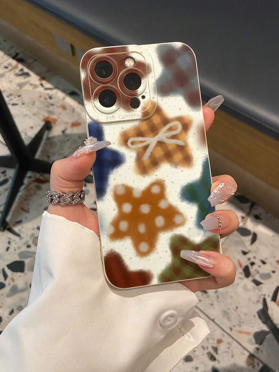 时尚个性复古星形图案手机壳，奢华防震，可爱又时尚，摄像头凸起设计，保护摄像头，兼容 17/17Pro/17Pro Max、16、15、14、13、12、11 Plus/Pro Max系列以及Galaxy S/A系列，是复活节、圣诞节、万圣节装饰/生日礼物的理想之选，送给女朋友、男朋友、朋友或自己都非常合适。 - 白色 - 查看 1