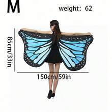 Thắt lưng hình bướm bằng polyester, khăn choàng bướm trang trí, áo choàng bướm, cánh bướm múa bụng kiểu châu Âu. Thích hợp cho trang phục lễ hội, biểu diễn sân khấu, đạo cụ trang trí lễ hội các loại. - Nhiều màu - Xem 4