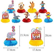 Đồ trang trí sinh nhật chủ đề chú hề xiếc, đồ trang trí để bàn chủ đề lễ hội, đồ trang trí hình tổ ong. - 9 cái/túi - Xem 2