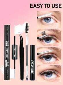 Eyelash Glue Tool Kit, Waterproof Eyelash Glue, Includes Eyelash Glue, Setting Liquid, Eyelash Tweezers, Remover, Sweat-Proof, Soft, Quick-Drying, Non-Irritating, Essential Eye Makeup Tools - Multicolor - View 11