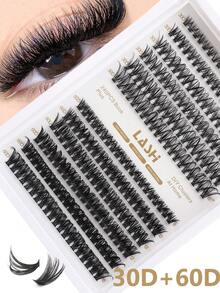 DIY Essential! 240 Clusters Manga CC Curl Lashes 8-12mm | Fishtail Mixed Style 30D/60D, Natural Soft Wispy, Glue & Tweezers Included – Travel/Everyday Fake Lashes - 黑色 - 查看 4