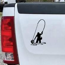Fly Fishing Fisherman Trout Fish Vinyl Funny Sticker Window Laptop Bumper - A - View 6
