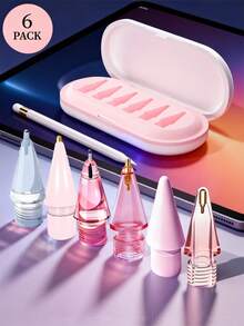 Puntas de repuesto para Apple Pencil Pro, mejoradas para Apple Pencil de 2da/1ra generación, lápiz digital USB-C y Crayon, control preciso, puntas duraderas, incluye estuche para puntas - Multicolor - Ver 5