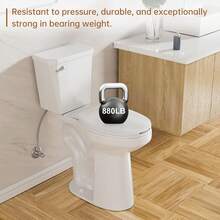 Inodoro alargado de 21 pulgadas de alto, inodoros extra altos con asiento de inodoro de altura cómoda y descarga única de 1,28 GPF, adecuado para personas mayores y personas altas - Blanco - Ver 7