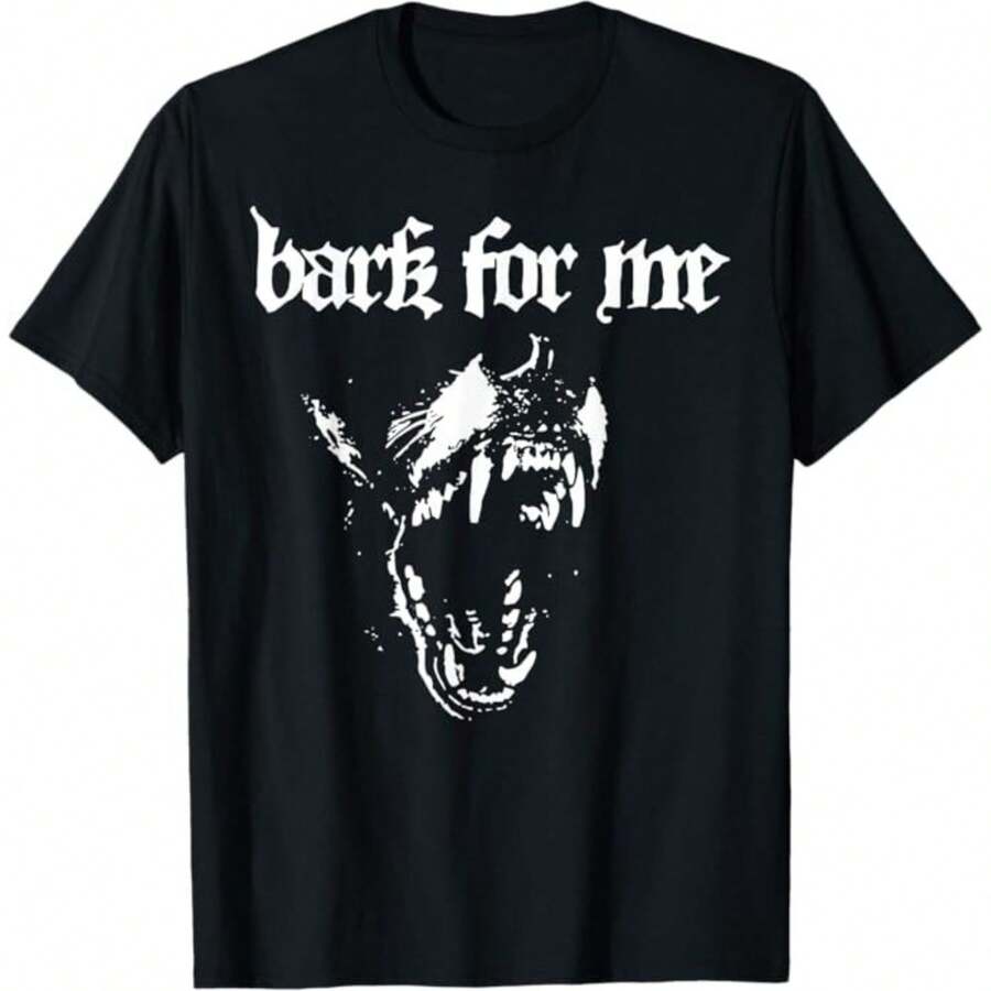 Bark For Me Fierce Dog Blackletter Aesthetic For Men T-Shirt - 黑色 - 查看 1