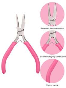 1pc Round Concave Pliers Wire Looping Pliers Precision Pliers Wire Bending Tools,Pliers Of Various Styles And Uses,Rustproof For DIY Jewelry Making Hobby Hand Tool - Pink - View 3