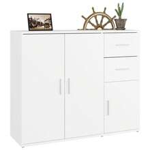 Villeneuve Aparador de madera contrachapada blanco 91x29,5x75 cm - Blanco - Ver 4