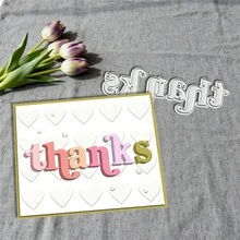 Creative Thank You Cutting Dies, DIY Scrapbooking Album And Embossing Stencil, Greeting Card Making Tool, Card Paper Cutting Crafts ,Gift Card Making Template Die Cuts. - Silver - View 4