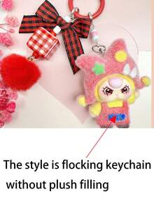 1个可爱卡通女孩戴帽子植绒钥匙扣，植绒卡通吊坠，毛绒钥匙扣，可爱小饰品，包包挂饰，汽车钥匙扣，钥匙链挂绳，钥匙扣，钥匙圈配件，钥匙圈，情侣钥匙扣，女士钥匙扣，圣诞礼物，圣诞袜填充物，生日礼物，朋友礼物，节日礼物，活动纪念品，派对小礼品 - 彩色 - 查看 5