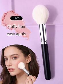 1支适合初学者使用的化妆刷，蓬松柔软，可用于散粉、腮红、修容、定妆，快速便捷的化妆工具 - 黑色 - 查看 9
