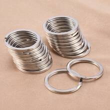 20个扁平金属开口钥匙圈，可拆卸钥匙链，扁平钥匙圈，适用于DIY钥匙链和包包配件 - 分離圈 - 查看 5