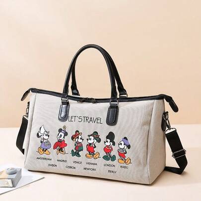 Disney Men's Cartoon Pattern Large Capacity Tote Bag Beach Bag Holiday