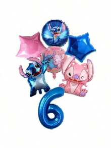 Hasbro 7 chiếc bóng nhôm Lilo & Stitch, trang trí tiệc sinh nhật cho bé trai & bé gái, 1 2 3 4 5 6 7 8 9 tuổi, phụ kiện tiệc mừng em bé, bóng đồ chơi trẻ em - Nhiều màu - Xem 19