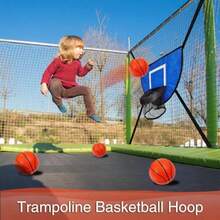 ASDF-Aro De Baloncesto De Trampolín Trampolín De Baloncesto con 4 Pelotas Y Bomba Accesorios para Cama Elástica De Interior Y Exterior para Niños Y Adultos - Azules - Ver 5