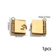 1件不锈钢情书项链，女士款，带可打开吊坠，情侣新款个性化项链，颈链，手工项链和手链，DIY珠宝配件吊坠 - 書 - 查看 10