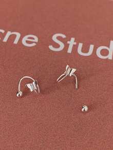 1件S925纯银蝴蝶螺旋肚脐环，时尚甜美，适合女性日常佩戴、约会、派对等场合。 - 單隻肚臍釘 - 查看 7