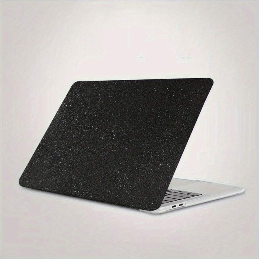 Shimmering Star Protective Case (Glitter PU Leather-Look Top Cover + Clear Back Cover) - Black - View 1