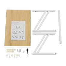 SENDERPICK 2-Tier Microwave Shelf Tabletop Microwave Oven Rack Kitchen Microwave Stand - Light Walnut and White - View 3