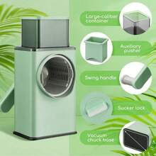 New Manual Vegetable Slicer, High Capacity Rotary Grater And Shredder, Food Chopper - Multicolor - View 7