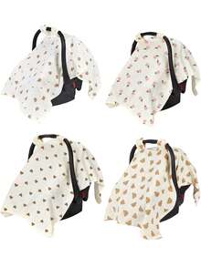 1pc Baby Carrier Seat Cover, Stroller Canopy, Soft Breathable Lightweight Muslin, Dust & Sun Protection, Ergonomic Design Suitable For Infant Travel - Baby Stroller Cover - View 2