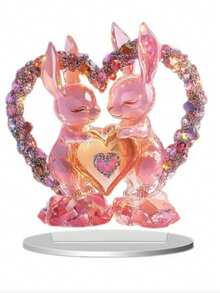 Trending Easter/Valentine's Day Colorful Rabbit 2D Acrylic Decor Ornament, Living Room/Entryway/Tabletop Decoration - Multicolor - View 6