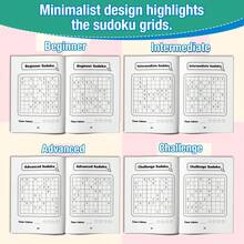 Sudoku para práctica lógica, cuatro opciones de dificultad, diseño de rompecabezas limpio con soluciones, mejora la concentración, el razonamiento y la paciencia - Sudoku - Ver 6