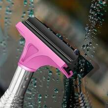 1pc Extendable Car Rearview Mirror Windshield Wiper, 98cm Long Handle Auto Cleaning Tool, Easily Removes Fog, Water Stains On Glass - 1pc Pink Telescopic Wiper - View 3