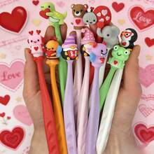 12片/24片卡通动物和心形超大橡皮擦，高品质，清洁无残留，适合学生、课堂奖励、节日、礼品、办公用品 - 動物愛心系列橡皮隨機發 - 查看 1