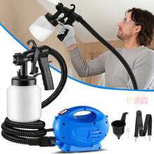 MáQuina EléCtrica De Pintura En Aerosol, Pistola Pulverizadora, Interruptor De Encendido ErgonóMico De Alto Voltaje, Pistola Pulverizadora PortáTil Para Pintura Pesada En Interiores Y Exteriores - Azul - Ver 11