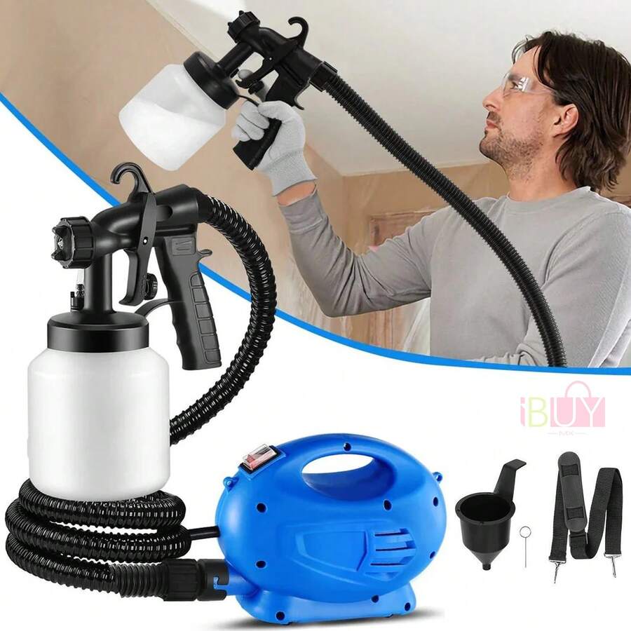 MáQuina EléCtrica De Pintura En Aerosol, Pistola Pulverizadora, Interruptor De Encendido ErgonóMico De Alto Voltaje, Pistola Pulverizadora PortáTil Para Pintura Pesada En Interiores Y Exteriores - Azul - Ver 1