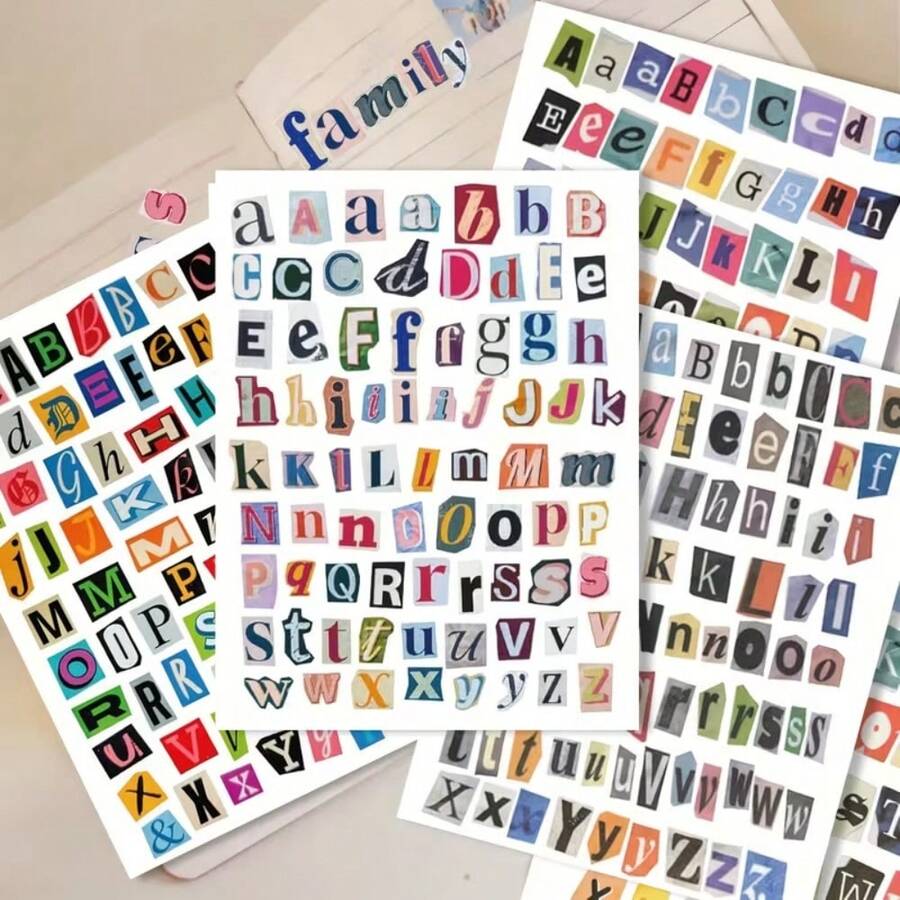 284 miếng dán chữ cái kiểu tạp chí cổ điển, dán chữ cái tống tiền, thích hợp cho sổ lưu niệm, nhật ký, máy tính xách tay, bình nước, đồ thủ công DIY, quà tặng, sổ tay, sổ kế hoạch DIY, nhãn dán trang trí tạo động lực, dày và chống thấm nước, thích hợp cho các dự án DIY, sổ lưu niệm, trang trí tủ lạnh, đồ thủ công dành cho người lớn, trang trí phòng, trang trí túi xách, ốp điện thoại DIY, trang trí sách, đồ dùng văn phòng, đồ dùng học tập, quà tặng học sinh, quà tặng ngày Valentine. - Nhiều màu - Xem 1