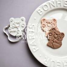 情人节拥抱樱花熊饼干模具，可用于制作糖霜饼干、DIY烘焙饼干压花模具。 - 熊 - 查看 6