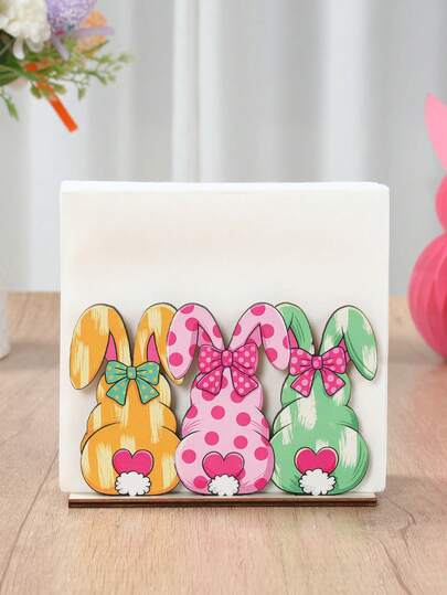 1 Stück Ostern Holz Papier Aufbewahrungsregal, Ostern Küche Papierbox, Fröhliche Ostern Servietten Regal, Ostern 2D flache Tisch Mitte Dekoration, Ostern Ostern Drei Hasen Design Servietten Halter, Hase Dekoration, Ostern Party Zubehör, Ostern Servietten Tisch Aufbewahrungsregal, Ostern Taschentuchhalter, Ostern Ornament, Ostern Schild, Ostern Küche Dekoration, Ostern Schrank Ornament, Ostern Raum Dekoration, Ostern Heim Dekoration, Ostern Geschenk, Party Favors