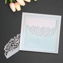 创意蕾丝切割模具、DIY剪贴簿相册和压花模板、贺卡制作工具、卡片纸切割工艺品、礼品卡制作模板模切。 - 銀色 - 查看 6
