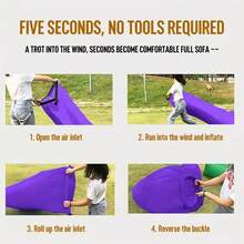 多功能充气沙发 - 可折叠、柔软、快速充气，带收纳袋，适合露营和休闲放松，可用作充气沙滩床、充气睡袋、户外家具、露营装备、音乐节靠垫，采用厚实耐用的PVC材质，便携易用，适用于沙滩用品、露营用品、徒步旅行、登山、办公用品、午睡、远足、庭院装饰、沙滩游戏、泳池派对、户外家庭活动，是送给男士、女士和个性化礼物的理想之选。 - 彩色 - 查看 7