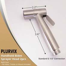 Handheld Bidet Sprayer Heads, 1 PC Stainless Steel Replacement Sprayer Heads Only, Refill Pack, Adjustable Water Pressure, Water Spray For Hygiene & Cleaning - Default - View 3