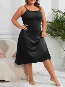 Plus Size, Nightgown For Women Plus Size, Women'S Nightgown For Sleeping, Lingerie Sleepwear, Backing Fabric For Women'S Dresses, Night Dress For Women, Night Dress Women Large Size, Nightgown Women Large Size - 黑色 - 查看 3