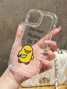 1pc Minimalist Cartoon Cute Yellow Duck Pattern Airbag Anti-Slip Soft Phone Case Compatible With IPhone 17 Pro Max, 17 Pro, 17, Air, 16 Pro Max, 16 Pro, 16 Plus, 16, 15 Pro Max, 15 Pro, 15 Plus, 15, 14 Pro Max, 14 Pro, 14 Plus, 14, 13 Pro Max, 13 Pro, 13 Mini, 13, 12 Pro Max, 12/12 Pro, 11 Pro Max, 11 Pro, 11 - Multicolor - View 3
