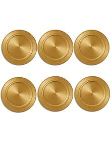 热销 1/4/6 金色仿真餐盘图案圆形餐垫，15*15 英寸，可机洗涤纶餐垫，高品质，易于清洁，适合节日派对餐桌装饰，是家庭、酒店、餐厅等的理想之选。可机洗。 - 彩色 - 查看 8
