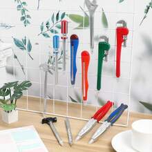 5/7/11件套工具圆珠笔，黑色墨水，五金配件造型，包含管钳、钳子、扳手、锤子、螺丝刀等设计，适合工人、工匠、学生返校创意文具礼品 - 黑色 - 查看 4