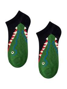 4 Pairs Of Unisex Underwater Creature-Themed Boat Socks - Cute Design (Shark/Fish Patterns), Playful Novelty Socks For Daily Casual Wear, Ideal Gift For Marine Life Lovers, Year-Round Fashion Leisure Socks - Multicolor - View 17