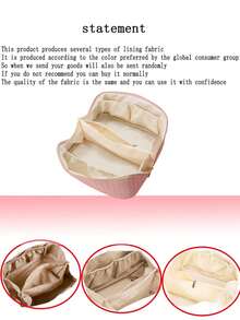 1个粉色编织格纹化妆包，大容量旅行收纳包，高品质新款设计，新年礼物，手提包，送给妻子的理想礼物，可装化妆品、化妆刷、珠宝、项链，送给朋友的绝佳礼物 - 粉色 - 查看 7