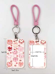 1pc ABS Pink Rope Cake & Cookie Pattern Fashion Keychain Pendant, Bag Charm, Student Bus Protector - Multicolor - View 7