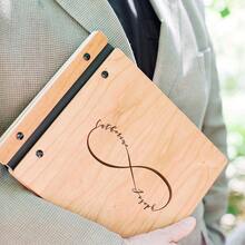 1pc A4/A5/A6 Wooden Wedding Guest Book, Personalized Laser Engraved, Suitable For Recording Photos And Heartfelt Messages, Wedding Photo Album, Personalized Gift, Rustic Charm - Multicolor 2 - View 7